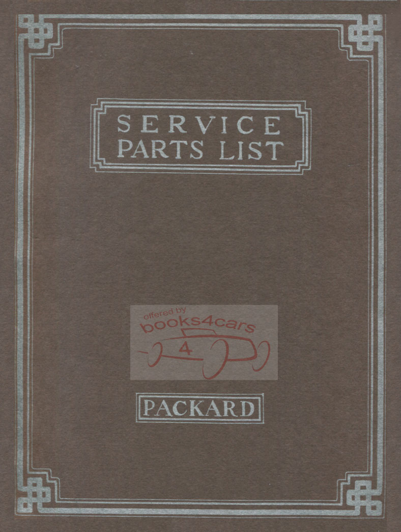 23-29 parts manual for all 8 cylinder models 1st to 6th series Parts & Illustrations catalog by Packard 450 pgs