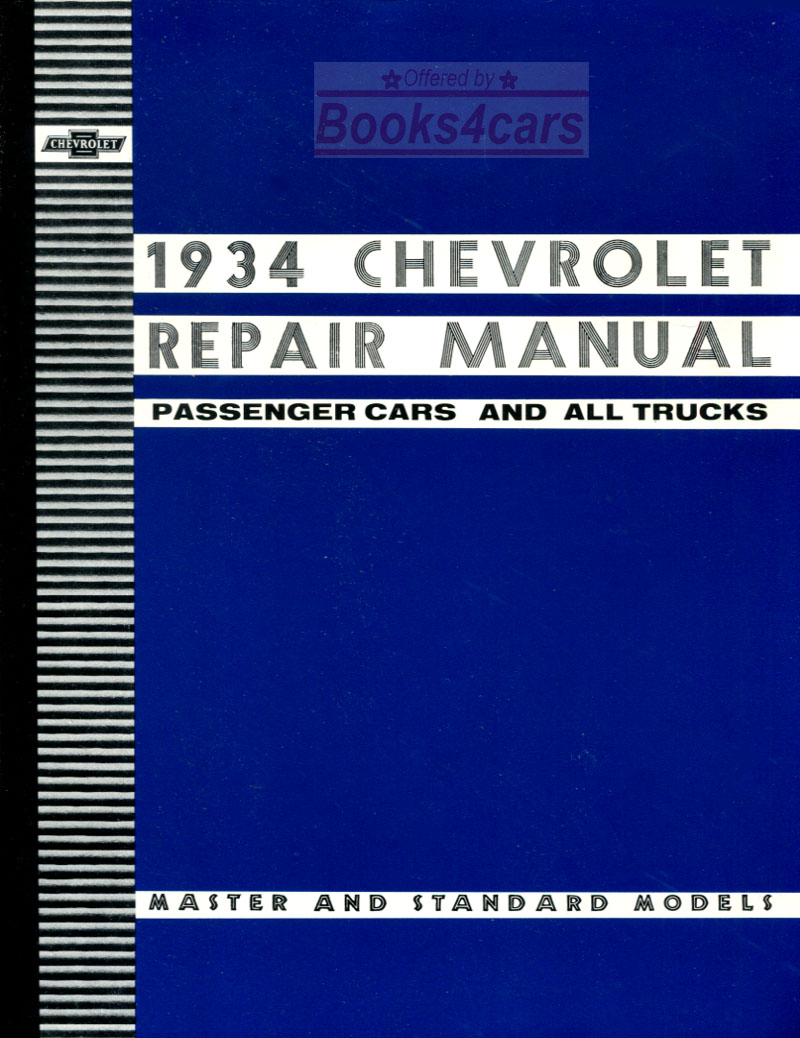 34 Shop service repair manual by Chevrolet for all passenger cars & trucks, 163 pages.