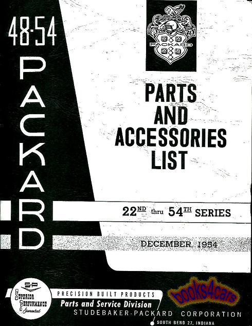 48-54 Master Parts and Illustrations book for all Packard models 916 pgs