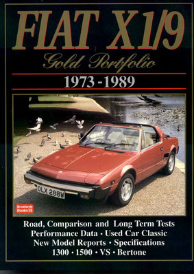 73-89 X1/9 Gold Portfolio, 172 pages of articles about mid-engined Fiat, compiled by Brooklands