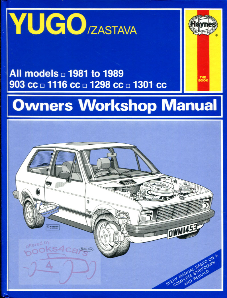 1981-1990 Yugo Zastava Shop Service Repair Manual by Haynes