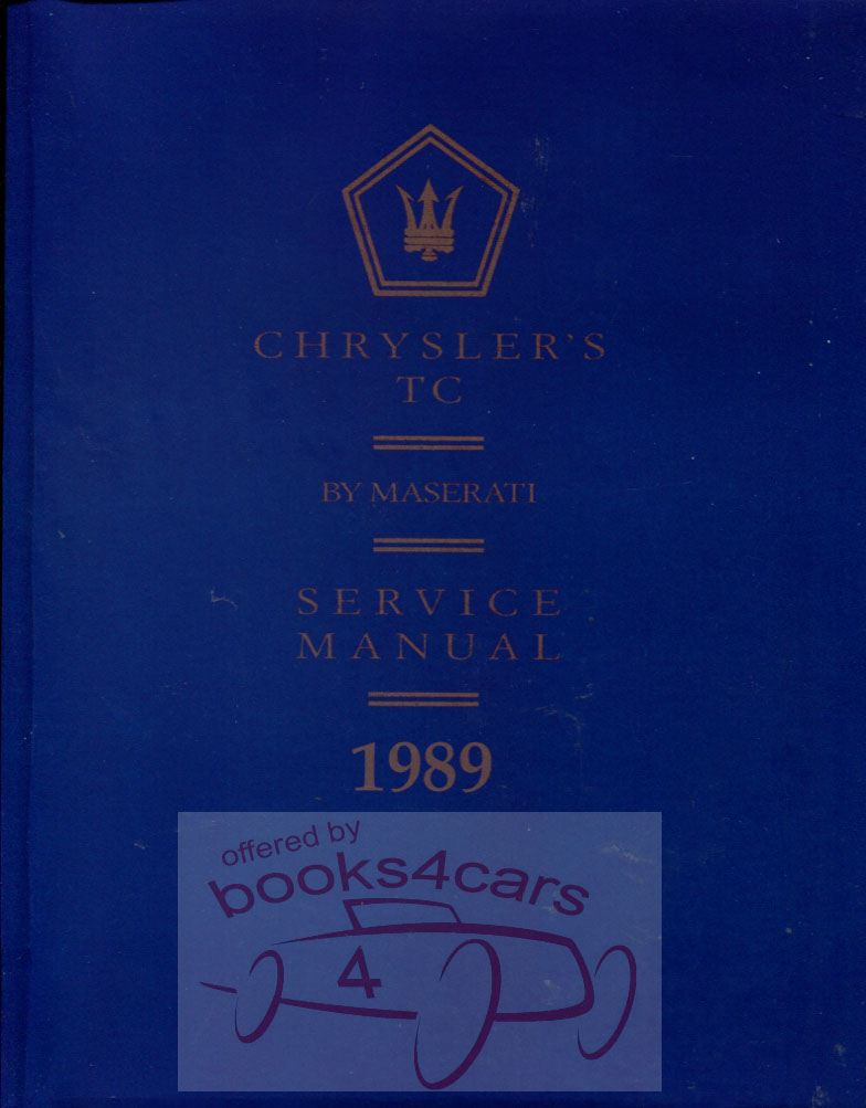 89 Maserati TC Shop Service Repair Manual by Chrysler
