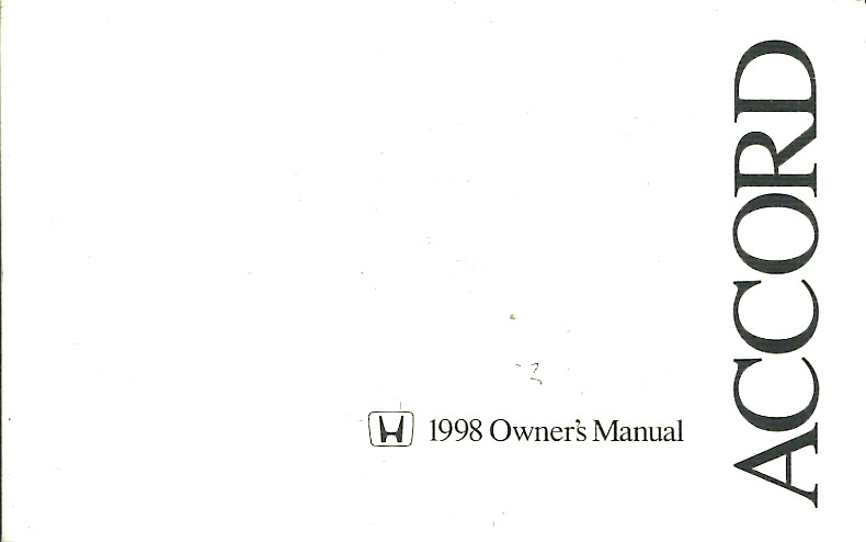98 2 Door Accord Owner's Manual by Honda