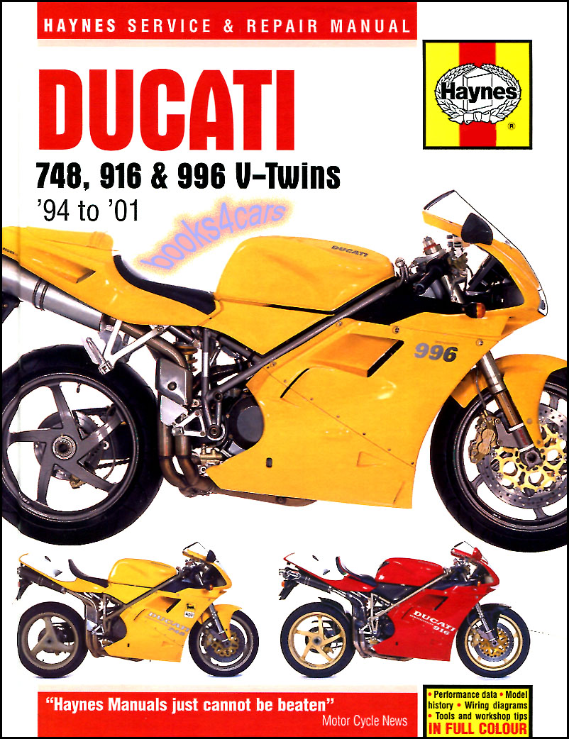 94-01 Ducati 748 916 996 Shop Service Repair Manuals 288 pgs by Haynes