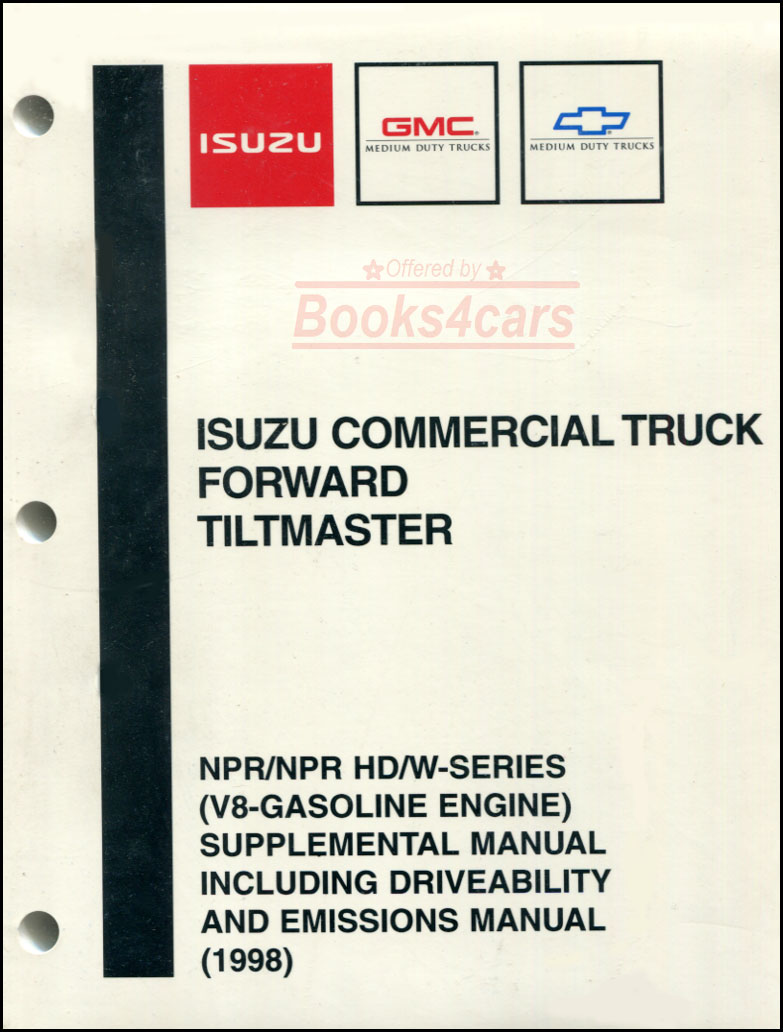 98 V8 Gas NPR HD W-Series Forward & Tiltmaster Supplemental Manual Inc Drivability & Emiisions Manual by Isuzu 96-98 Diesel service manual needed also