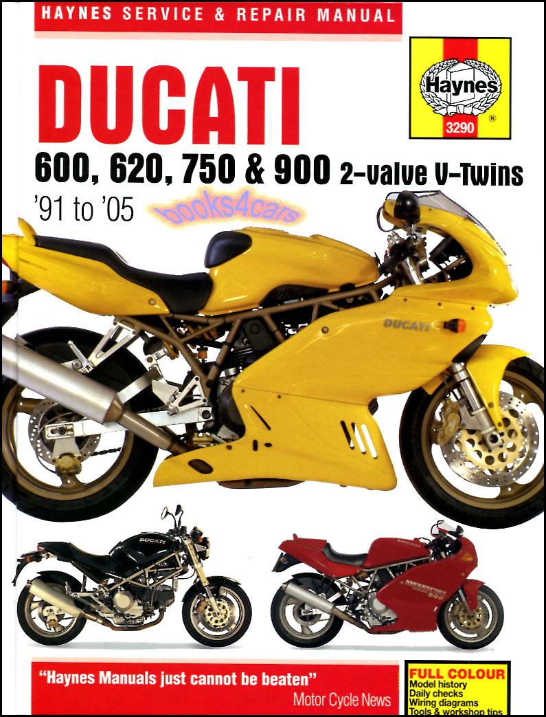 REAL BOOK Ducati Shop Service Repair Manual by Haynes covering 1991-2005 V-Twin