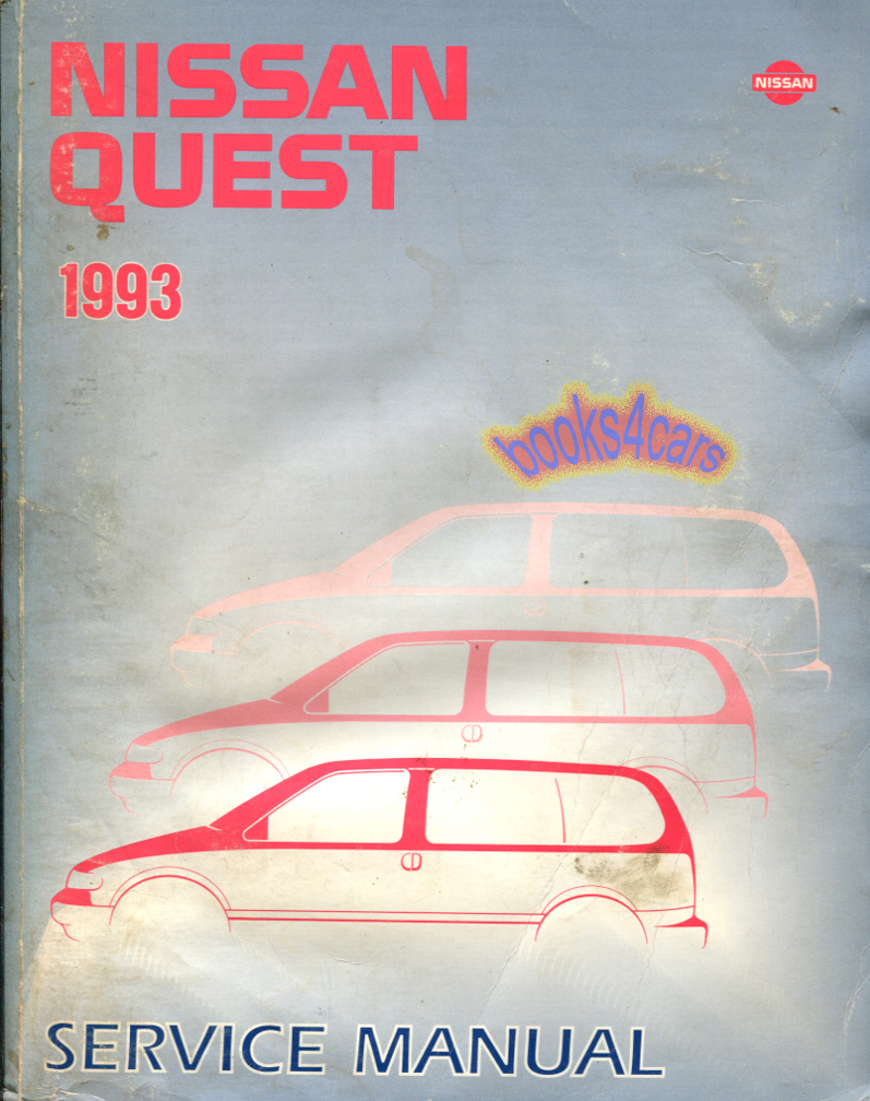 REAL LARGE HEAVY BOOK over 600 pages by Nissan Complete Shop Service Repair Manual for all 1993 Quest & Villager. Book is in good condition