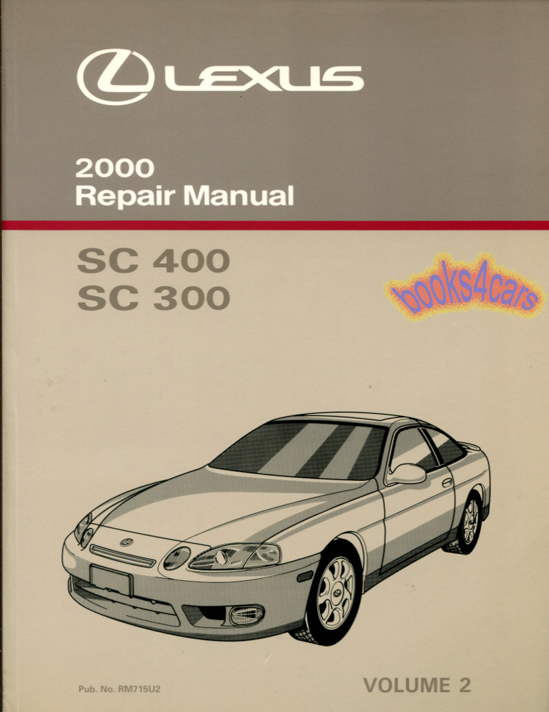 REAL BOOK over 800 pages by Lexus Shop Service Repair Manual covering all Mechanical aspects of 2000 SC400 & SC300