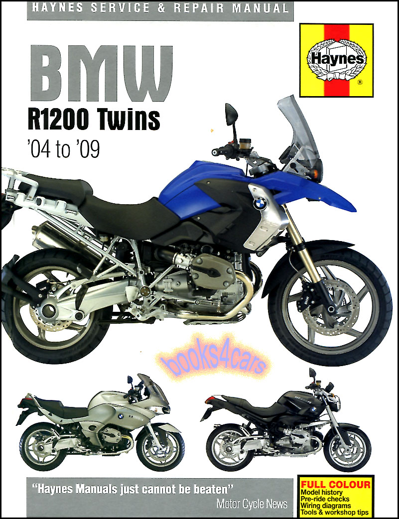REAL HARDCOVER BOOK 304 page Shop Service Repair Manual for all 2004-2009 BMW R1200 Motorcycles by Haynes with Service & Repair procedures for Engine ...